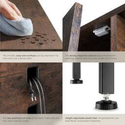 tectake Tv Stand Galway in Brown - Size: 110 cm - thumbnail 5