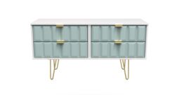 Ready Assembled 2 U Metro 4 Drawer Bed Box (Ready Assembled) in Duck Egg Blue