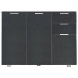 Berkfield Home Sideboard High Gloss Black 107x35x76 cm - Size: 107 x 35 x 76 cm - thumbnail 3