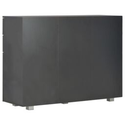 Berkfield Home Sideboard High Gloss Black 107x35x76 cm - Size: 107 x 35 x 76 cm - thumbnail 5
