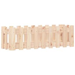 Berkfield Home Garden Raised Bed with Fence Design 100x30x30 cm Solid Wood Pine in Natural - Size: 100 x 30 x 30 cm - thumbnail 4