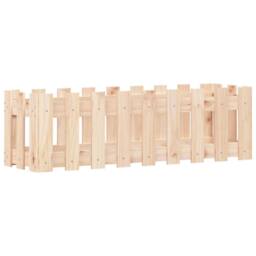 Berkfield Home Garden Raised Bed with Fence Design 100x30x30 cm Solid Wood Pine in Natural - Size: 100 x 30 x 30 cm - thumbnail 3