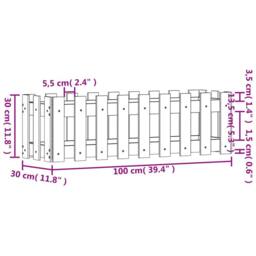 Berkfield Home Garden Raised Bed with Fence Design 100x30x30 cm Solid Wood Pine in Natural - Size: 100 x 30 x 30 cm - thumbnail 9