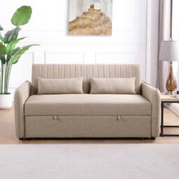 Flintshire Furniture Ltd Carys 2 Seater Pull Out Sofa Bed in Beige - thumbnail 2