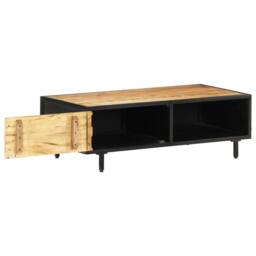 Berkfield Home Decorative Coffee Table 105x50x35 cm Rough Mango Wood in Brown - Size: 105 x 50 x 35 cm - thumbnail 1