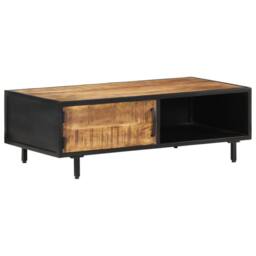 Berkfield Home Decorative Coffee Table 105x50x35 cm Rough Mango Wood in Brown - Size: 105 x 50 x 35 cm - thumbnail 8
