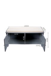 Living and Home Shoe Cabinet Storage Bench with Linen Cushion in Grey - thumbnail 5