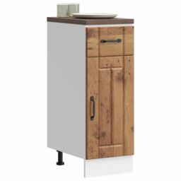 Berkfield Home Kitchen Base Cabinet Lucca Old Wood Engineered Wood in Brown - thumbnail 3