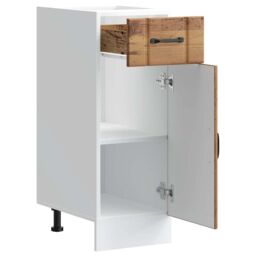 Berkfield Home Kitchen Base Cabinet Lucca Old Wood Engineered Wood in Brown - thumbnail 5