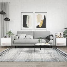 Berkfield Home Modern Coffee Tables 2 pcs White 50x46x50 cm Engineered Wood - Size: 50 x 46 x 50 cm - thumbnail 2