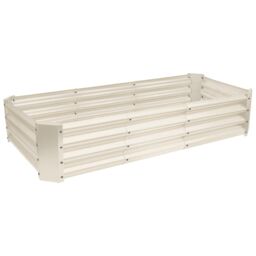 Harbour Housewares Raised Garden Beds - 2x Rectangular Bottomless Galvanised Steel Planter 180 x 90cm in Ivory - Size: 180 x 90 cm - thumbnail 6