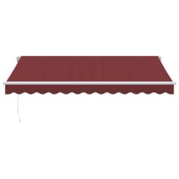 Berkfield Home Manual Retractable Awning with LED Burgundy 350x250 cm in Red - thumbnail 4