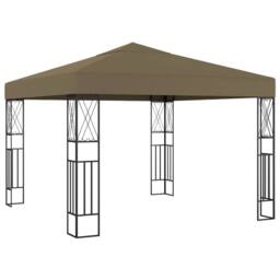 Berkfield Home Gazebo 3x3 m Taupe Fabric in Beige - thumbnail 1