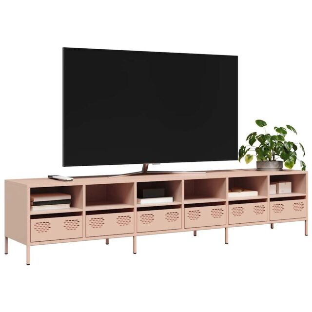 Berkfield Home TV Cabinet Pink 202x39x43.5 cm Cold-rolled Steel - image 1