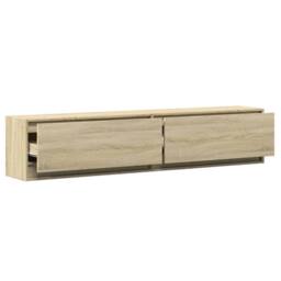 Berkfield Home TV Wall Cabinet with LED Sonoma Oak 180x31x38 cm in Light Brown - Size: 180 x 31 x 38 cm - thumbnail 9