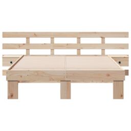 Berkfield Home with Drawer Brown 120 x 190 cm Solid pine wood in Beige - thumbnail 6