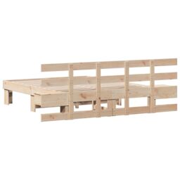 Berkfield Home with Drawer Brown 120 x 190 cm Solid pine wood in Beige - thumbnail 8