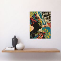"Artery8 Wall Art Print African Woman Colourful Pattern Portrait Painting Poster - Size: W24"" x H32""" - thumbnail 4