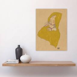 "Artery8 Infant Portrait in a Changing Pad Schiele Wall Art Poster Print in Beige - Size: W24"" x H32""" - thumbnail 4