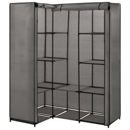 Berkfield Home Corner Wardrobe Grey 130x87x169 cm - Size: 130 x 87 x 169 cm - thumbnail 2