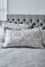 Catherine Lansfield 'Damask Jacquard' Pillowsham Pair in Silver - thumbnail 1