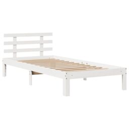 Berkfield Home Bed Frame with Headboard without Mattress White 90x190 cm Single - thumbnail 5