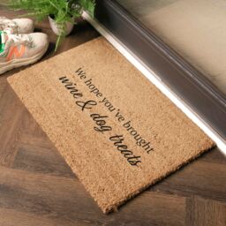Artsy Mats Wine & Dog Treats Coir Doormat (60 x 40cm) in Brown - Size: 40 cm x 60 cm - thumbnail 2