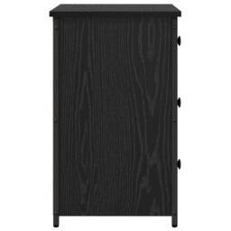 Berkfield Home Black Oak Nightstand Set Black Oak Engineered Wood Medium Drawers - thumbnail 8