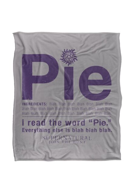 Supernatural Pie Officially Licensed Silky Touch Super Soft Throw Blanket 152x127 cm in White - image 1
