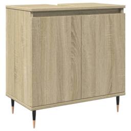 Berkfield Home Durable 3 Piece Bathroom Furniture Set Sonoma Oak Engineered Wood in Light Tan - thumbnail 4