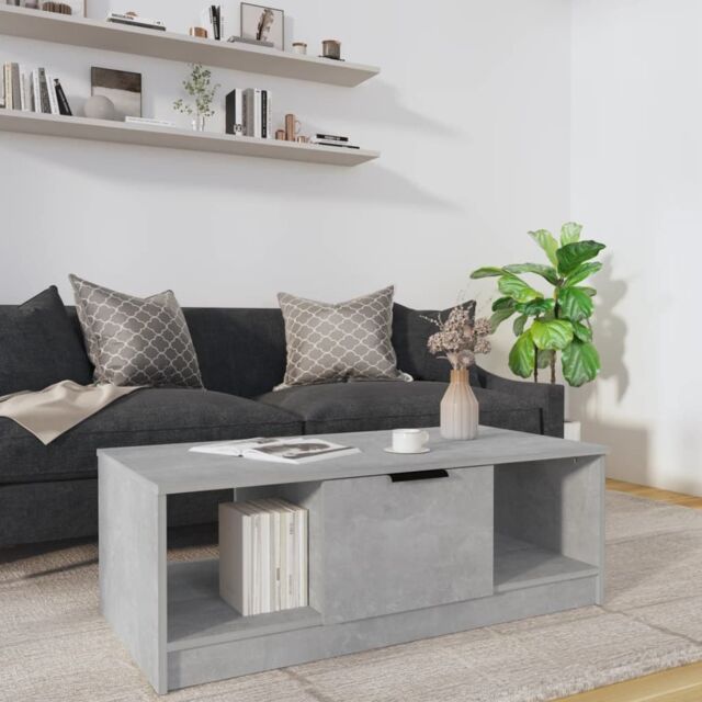 Berkfield Home Coffee Table Concrete Grey 102x50x36 cm Engineered Wood - Size: 102 x 50 x 36 cm - image 1