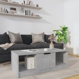Berkfield Home Coffee Table Concrete Grey 102x50x36 cm Engineered Wood - Size: 102 x 50 x 36 cm - thumbnail 1