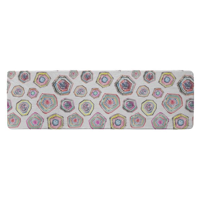 Benjamin Tate Design Hand Painted Multicolor Watercolor Geometrical Pattern Runner Rug in Natural - Size: 67 cm x 230 cm - image 1