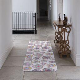 Benjamin Tate Design Hand Painted Multicolor Watercolor Geometrical Pattern Runner Rug in Natural - Size: 67 cm x 230 cm - thumbnail 3