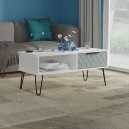Ready Assembled 2 U Islay 1 Drawer Coffee Table (Ready Assembled) in Duck Egg Blue - thumbnail 1