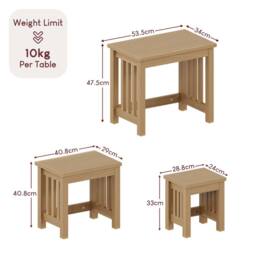 Home Discount Vida Designs Ashton Nest Of Tables Set Of 3 Storage Living Room in Light Brown - thumbnail 3