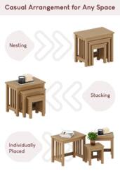 Home Discount Vida Designs Ashton Nest Of Tables Set Of 3 Storage Living Room in Light Brown - thumbnail 5