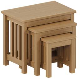 Home Discount Vida Designs Ashton Nest Of Tables Set Of 3 Storage Living Room in Light Brown - thumbnail 7