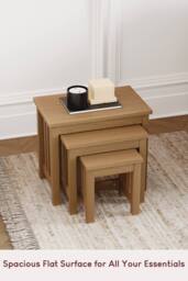 Home Discount Vida Designs Ashton Nest Of Tables Set Of 3 Storage Living Room in Light Brown - thumbnail 4