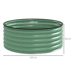 OUTSUNNY Galvanised Planter with Gloves, 120 x 120 x 43cm, Light Green - Size: 120 x 120 x 43 cm - thumbnail 3