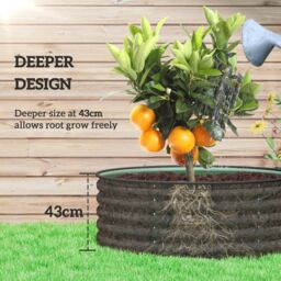 OUTSUNNY Galvanised Planter with Gloves, 120 x 120 x 43cm, Light Green - Size: 120 x 120 x 43 cm - thumbnail 4