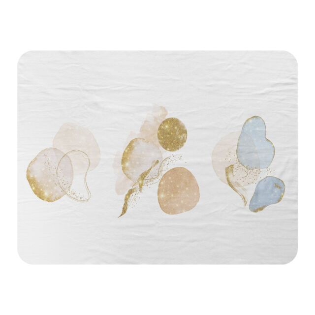 Benjamin Tate Design blue, white, beige watercolor illustration & elements Designer Blanket in Natural - Size: 120 cm x 150 cm - image 1