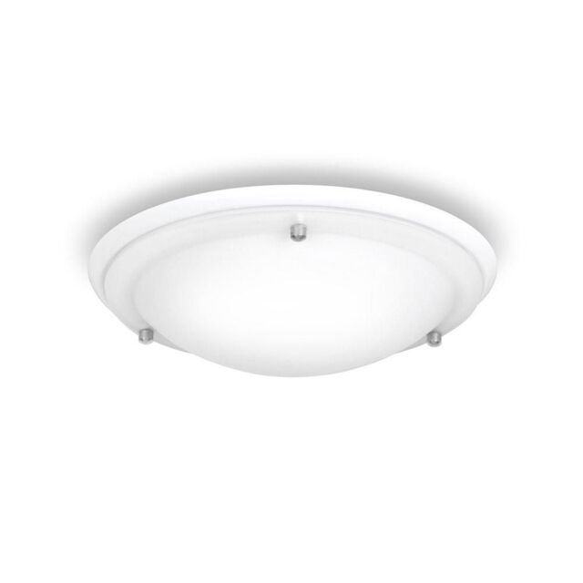 ValueLights Opal Glass Diffuser IP44 Rated Bathroom Flush Ceiling Light in White - image 1