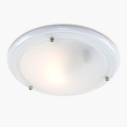 ValueLights Opal Glass Diffuser IP44 Rated Bathroom Flush Ceiling Light in White - thumbnail 3