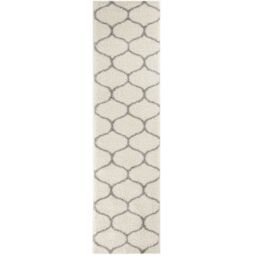 THE RUGS Soft Trellis Shaggy Rugs & Runners Ivory & Grey Living Room - Size: 140 cm x 200 cm - thumbnail 8