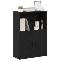Berkfield Home Bookcase Black Oak 60x24x85 cm Engineered Wood - Size: 60 x 24 x 85 cm - thumbnail 1