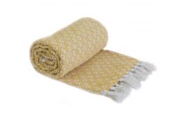 New Edge Blinds Stockholm Collection Cotton Throw in Yellow - Size: 127 cm x 152 cm - thumbnail 5