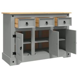 Berkfield Home Sideboard Corona Grey 112x43x78 cm Solid Wood Mexican Pine - Size: 112 x 43 x 78 cm - thumbnail 4