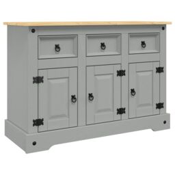 Berkfield Home Sideboard Corona Grey 112x43x78 cm Solid Wood Mexican Pine - Size: 112 x 43 x 78 cm - thumbnail 2