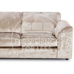 Furnishings For Less UK Crystal Crushed Velvet 4 Seater 3 Piece Sofa Suite - 3, 2 & Armchair Seater Full Back in Beige - thumbnail 4